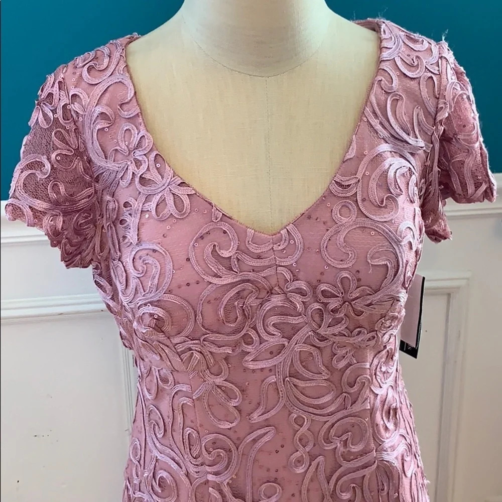 NWT!! R & M Richards Soutache Flounce Midi dress 8 - Picture 3 of 4
